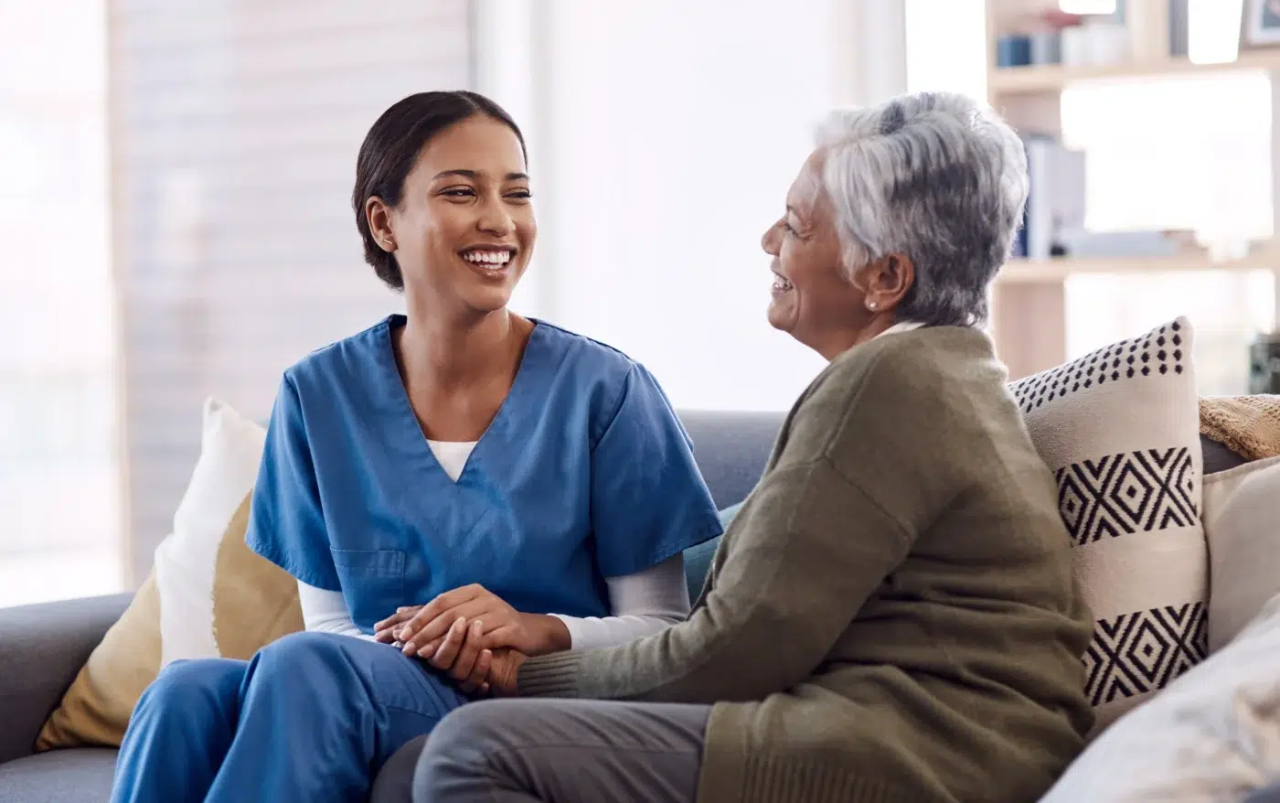 Tissue Health Plus Employee Providing Healthcare to Older Woman