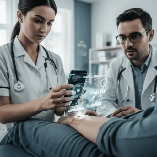Wound care - doctors checking the wound on a hand