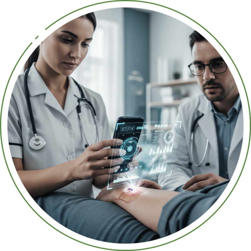 Wound care - doctors checking the wound on a hand